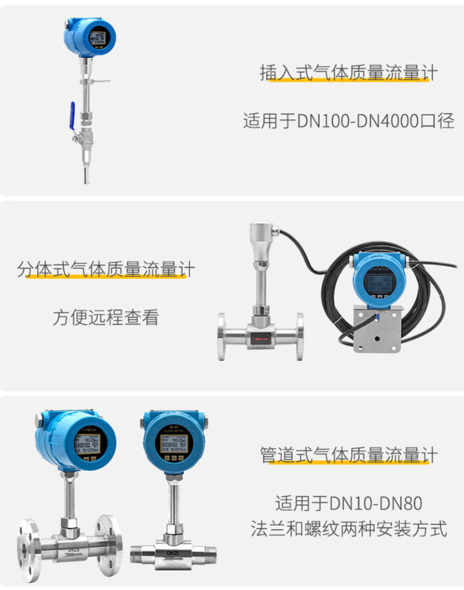 焦爐煤氣熱式流量計安裝方式分類圖