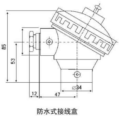 熱電阻溫度計(jì)防水接線(xiàn)盒結(jié)構(gòu)圖