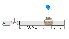 高溫渦街流量計直管段安裝要求示意圖六