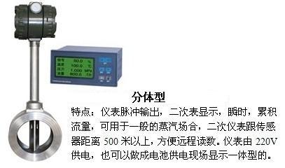 dn125渦街流量計分體型產品特點圖